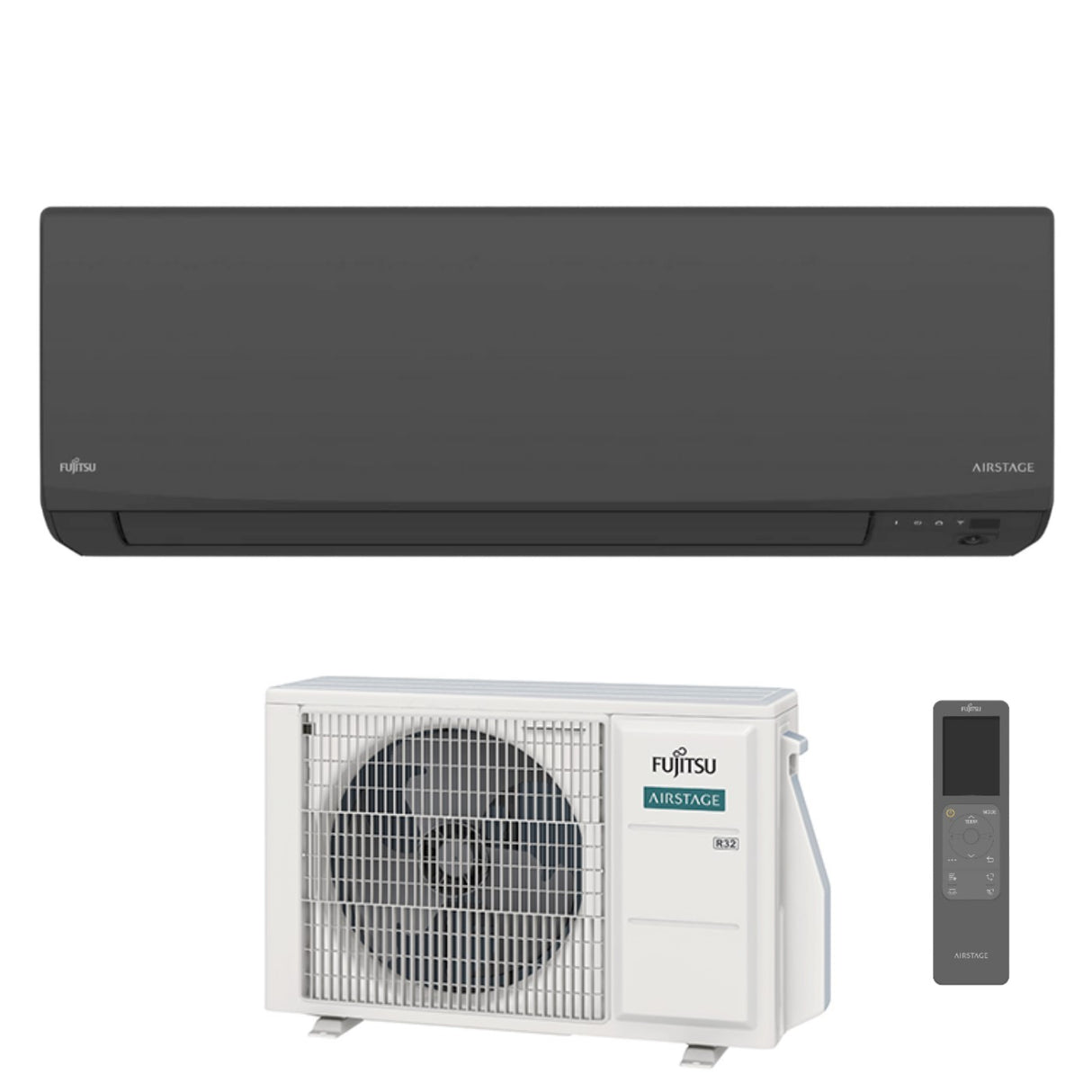 fujitsu condizionatore fujitsu kj black 14000 btu aseh14kjcalb r 32 wi fi integrato