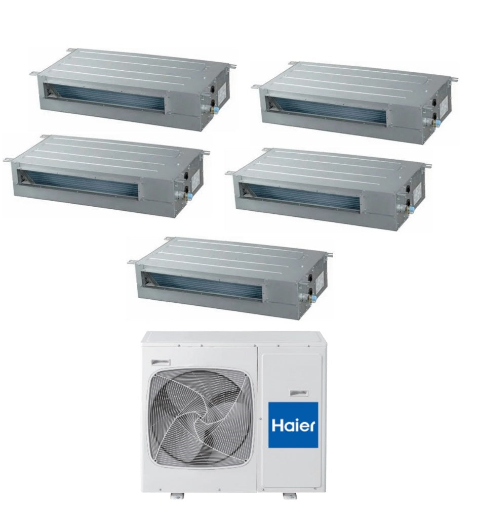 haier climatizzatore condizionatore haier penta split inverter canalizzato slim 999918 btu con 5u45ls1era r 410