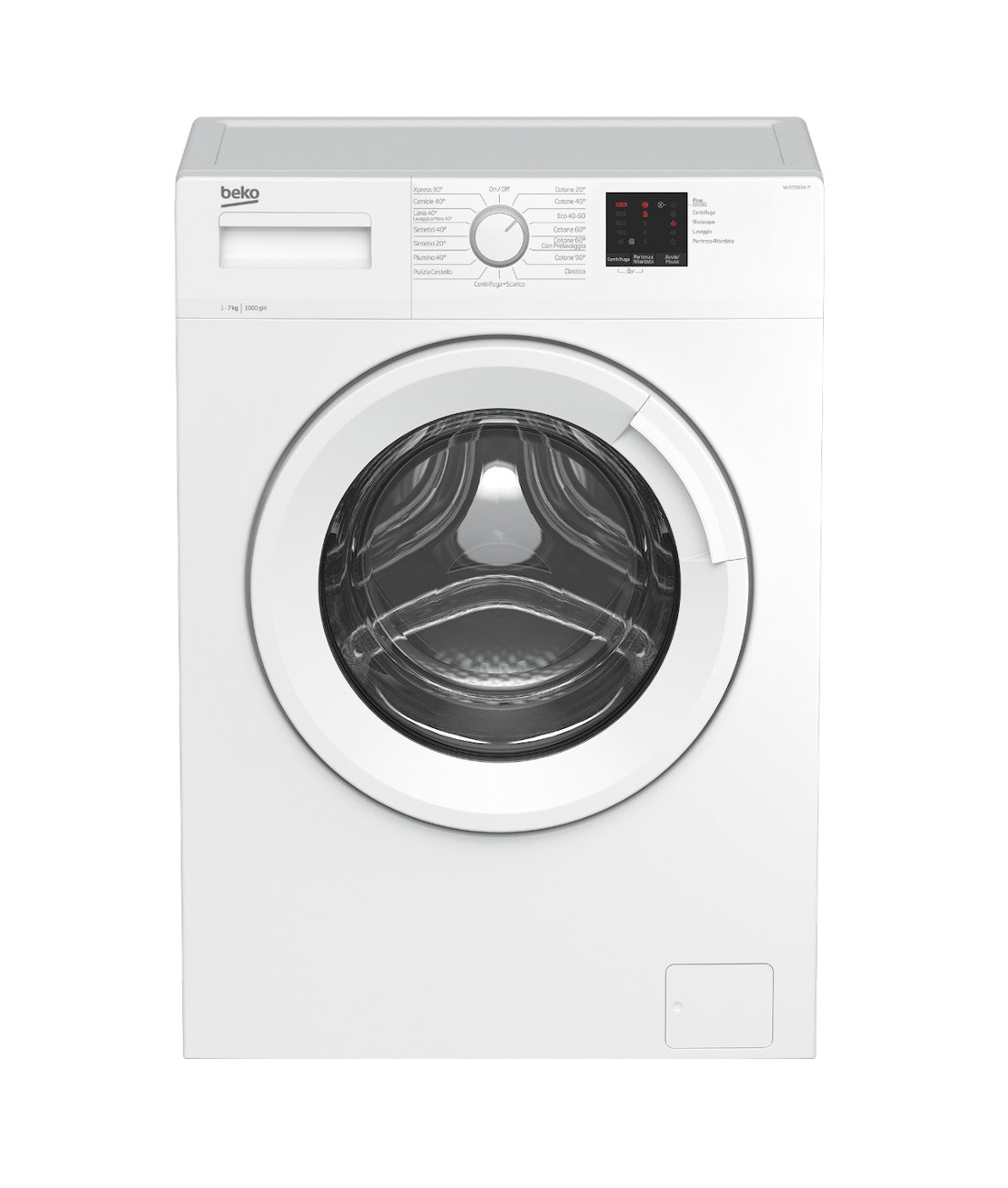 lavatrice a libera installazione beko a carico frontale 7 kg 1000 giri min codice wux71031w colore bianco