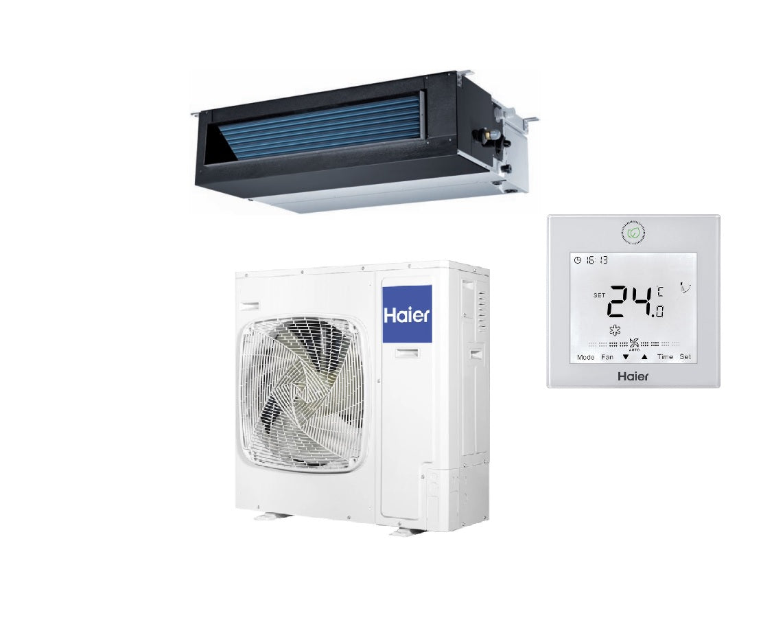 offerta climatizzatore condizionatore haier inverter canalizzato smart power media prevalenza 30000 btu adh090m1erg r410a a__ completo di comando a filo
