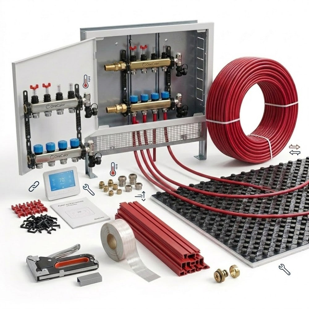 onecalor kit riscaldamento a pavimento onecalor per impianti civili 80 m pannello bugnato 30 25 mm