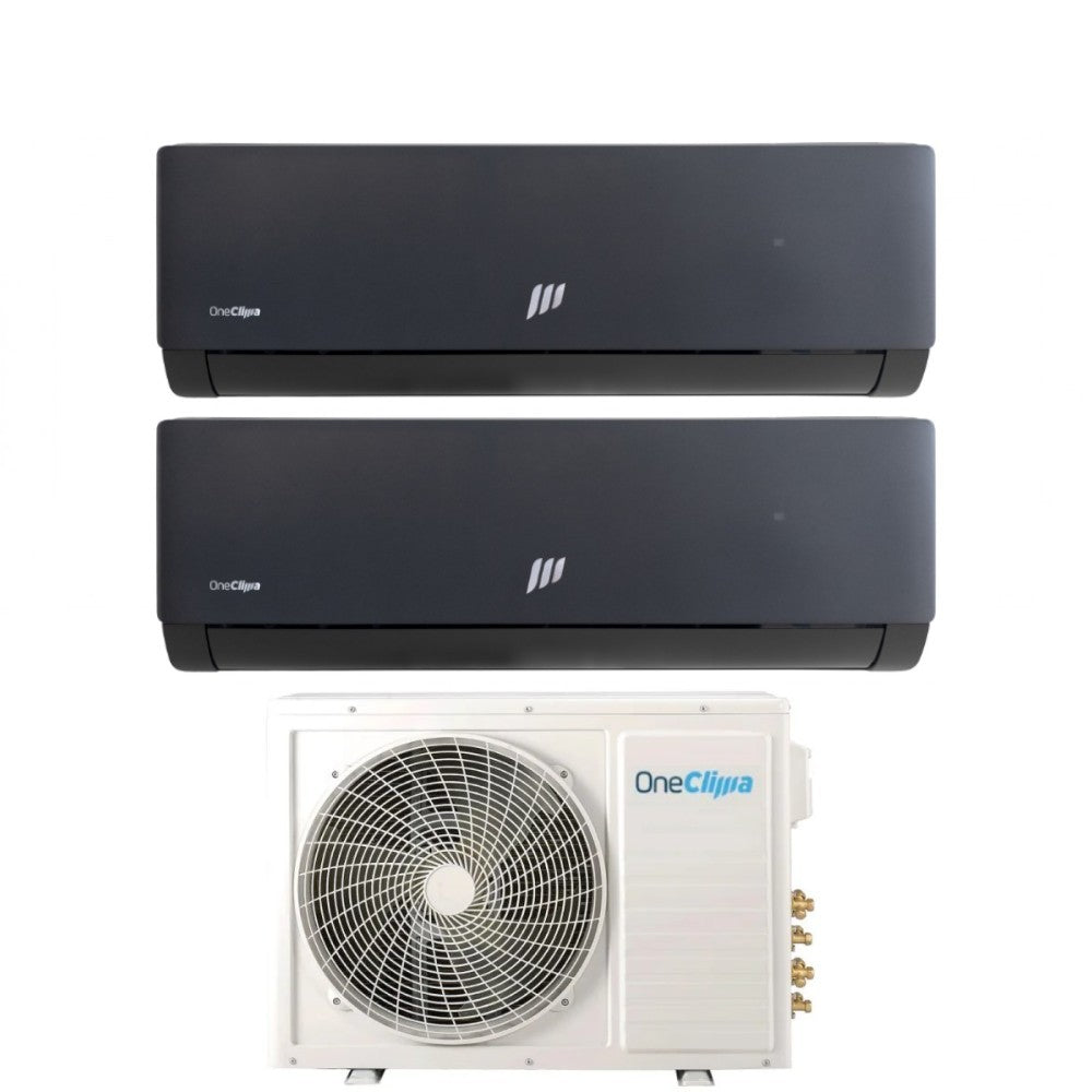oneclima condizionatore dual split oneclima prime black 912 con mlt18x2y24 r 32 wi fi integrato