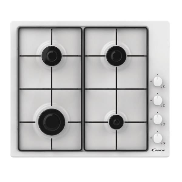 piano cottura a gas candy chw6lww 4 fuochi 60 cm in acciaio inox lxp 60x51 resistenza a graffi