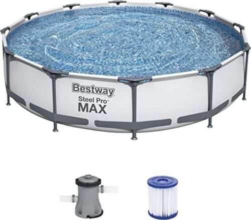 piscina fuori terra bestway 56416 steel pro max o 366x76h con pompa filtrante senza scala 6.473 litri
