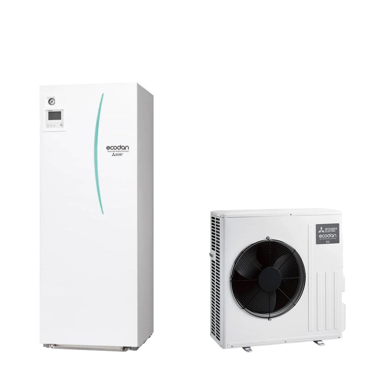 pompa di calore aria acqua mitsubishi electric split hydrotank reversibile erst20d vm2d accumulo 200 lt unita esterna ecodan e suz swm40va 5 6 kw r 32