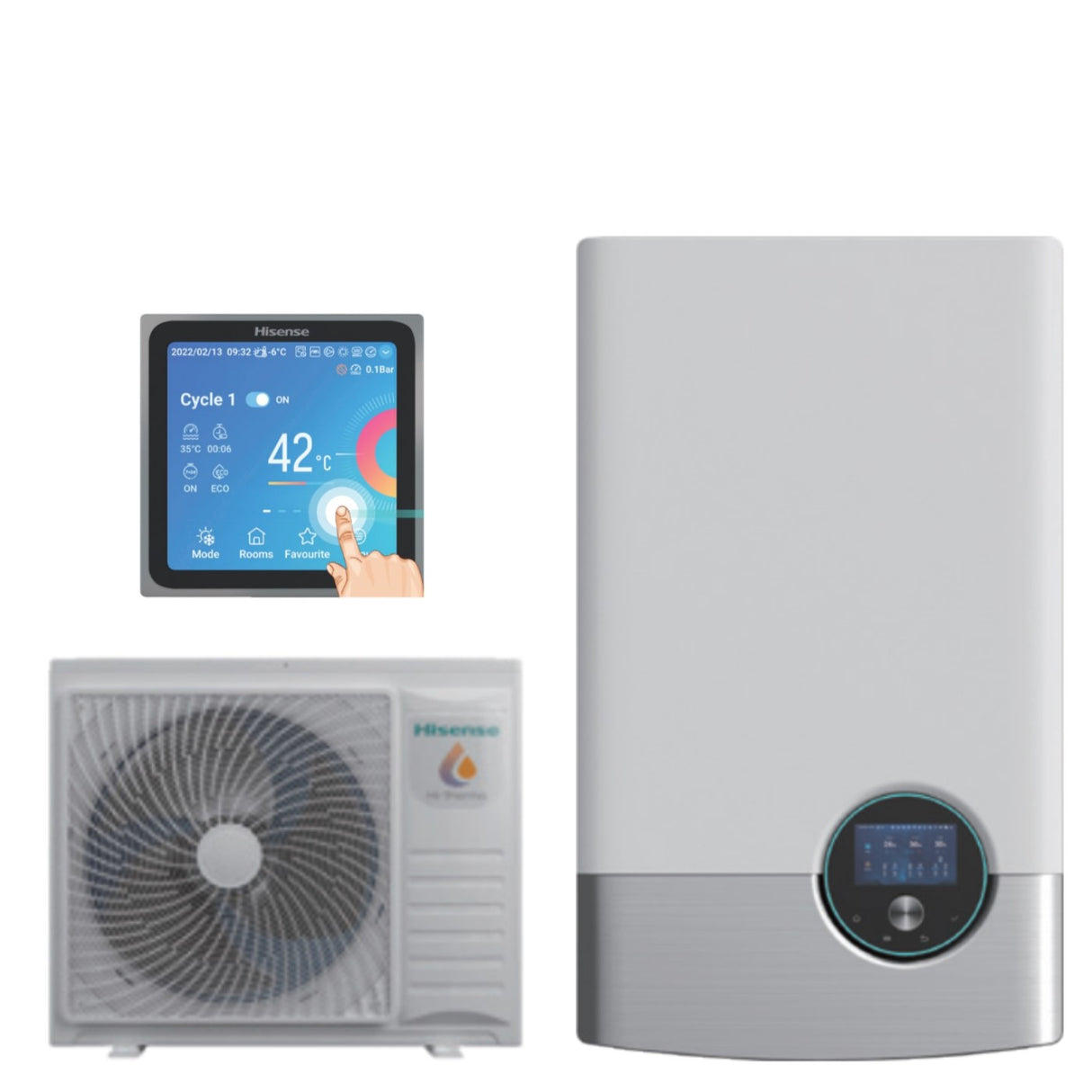 pompa di calore splittata monoventola aria acqua hisense hi terma ahm 060hcdsaa _ ahw 060hcds1 r 32 wi fi optional con comando incluso