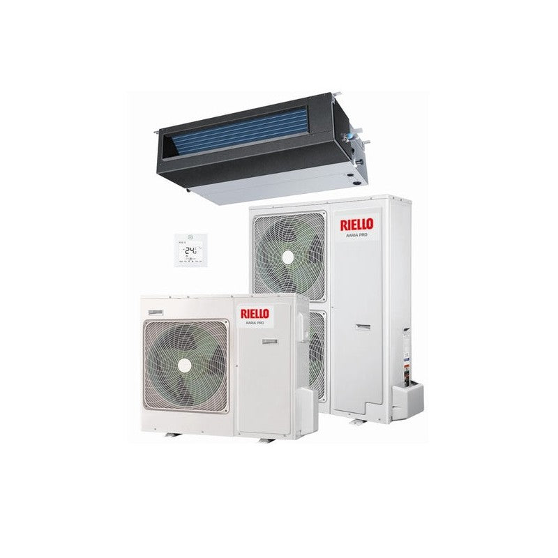 riello condizionatore canalizzato riello 48000 btu aaria pro amd 140 pc r 32 trifase con comando a filo di serie