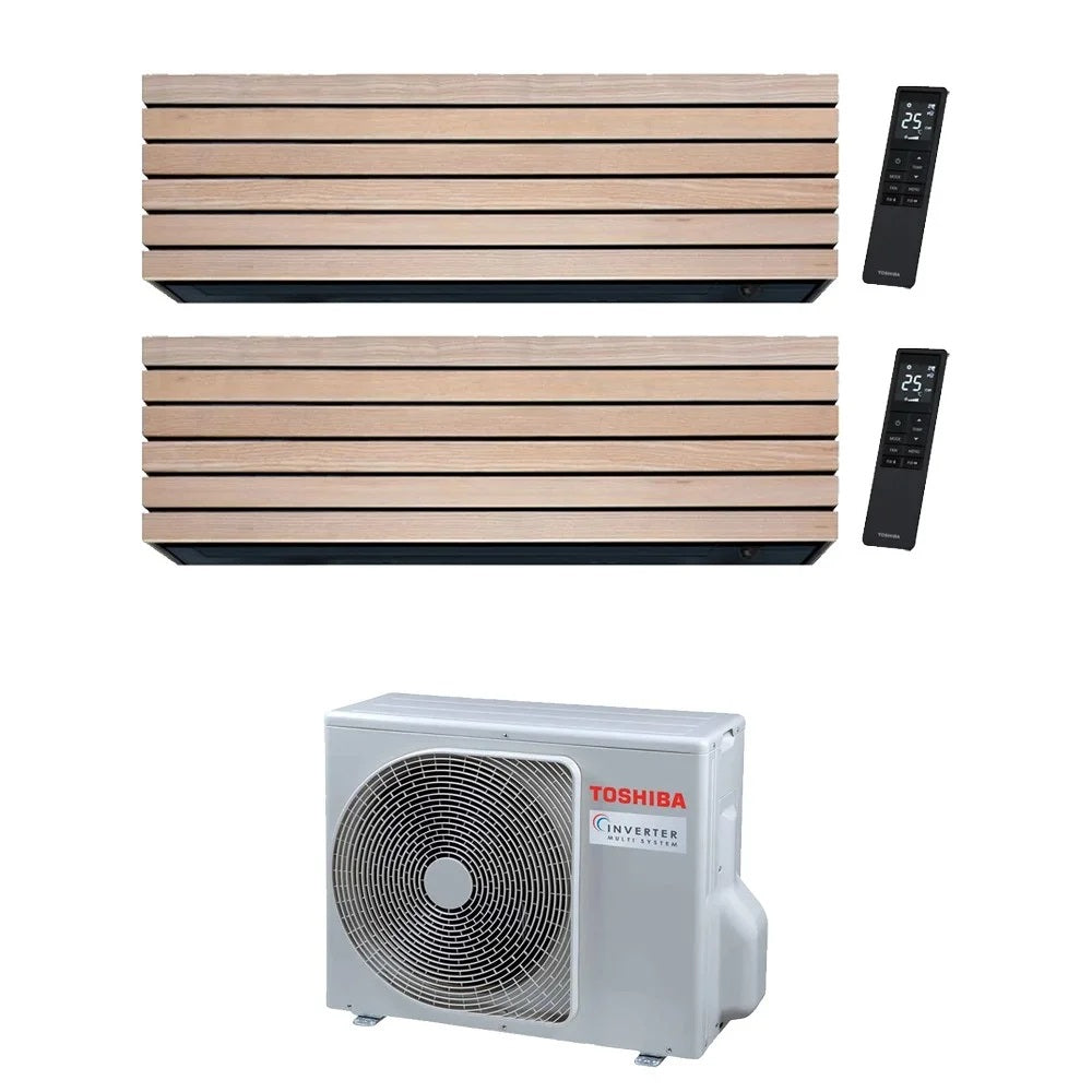 toshiba climatizzatore condizionatore toshiba dual split inverter serie daiseikai 10 wood 99 1010 btu con ras 2m10g3avg e gas r 32 wi fi integrato aa