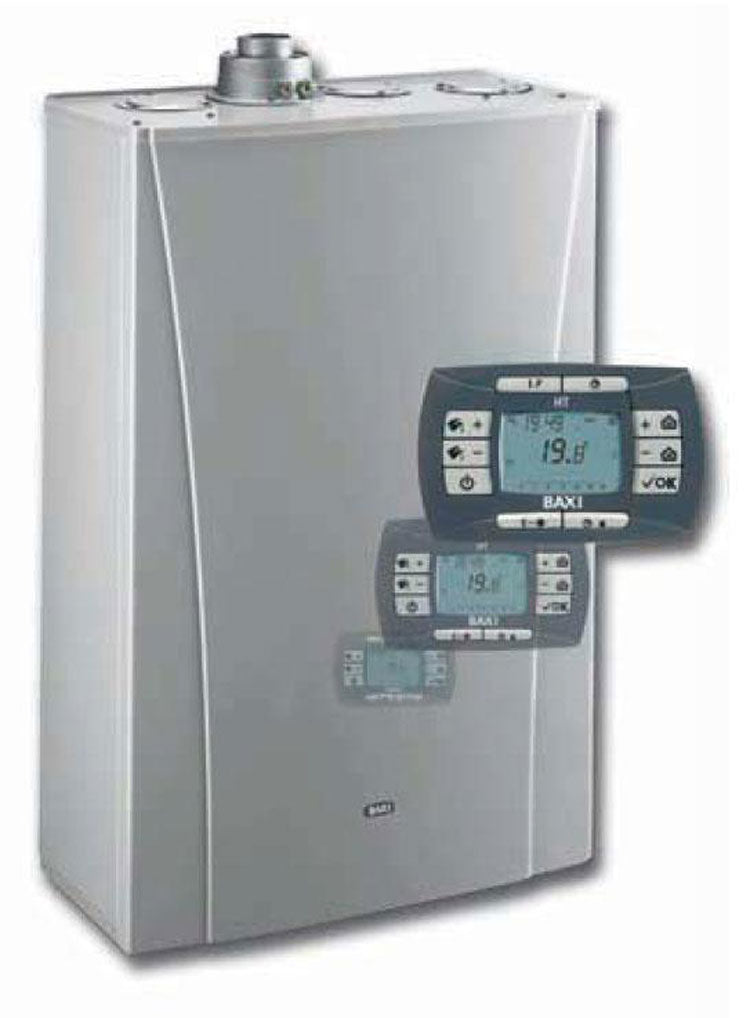 caldaia a gas baxi luna3 silver space ht 240 a condensazione metano da esterno completa di kit fumi