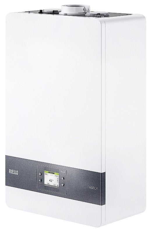 caldaia riello family cx 25 kis a condensazione completa di kit scarico fumi low nox metano novita