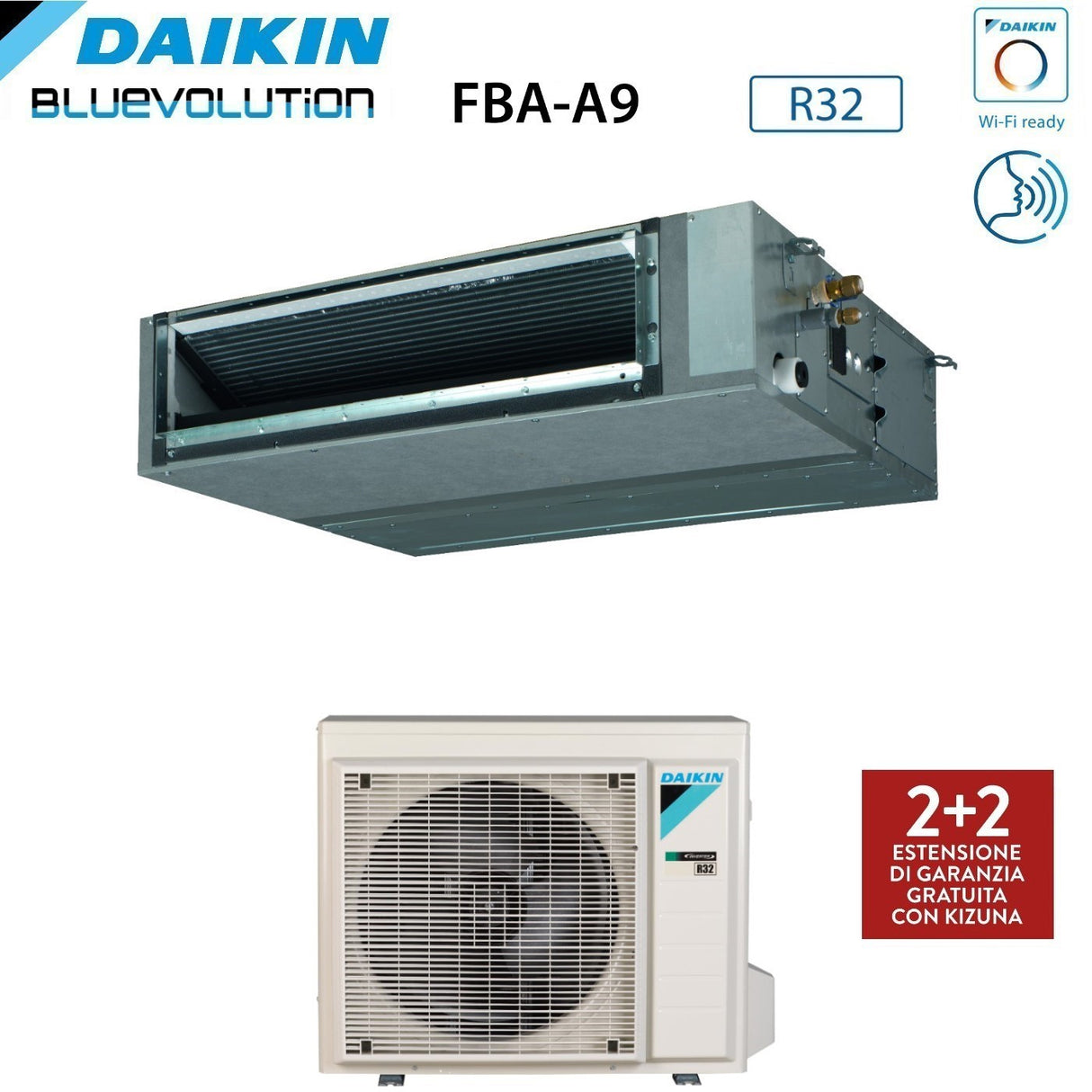 climatizzatore condizionatore daikin bluevolution canalizzato media prevalenza 18000 btu fba50a monofase r 32 wi fi optional garanzia italiana