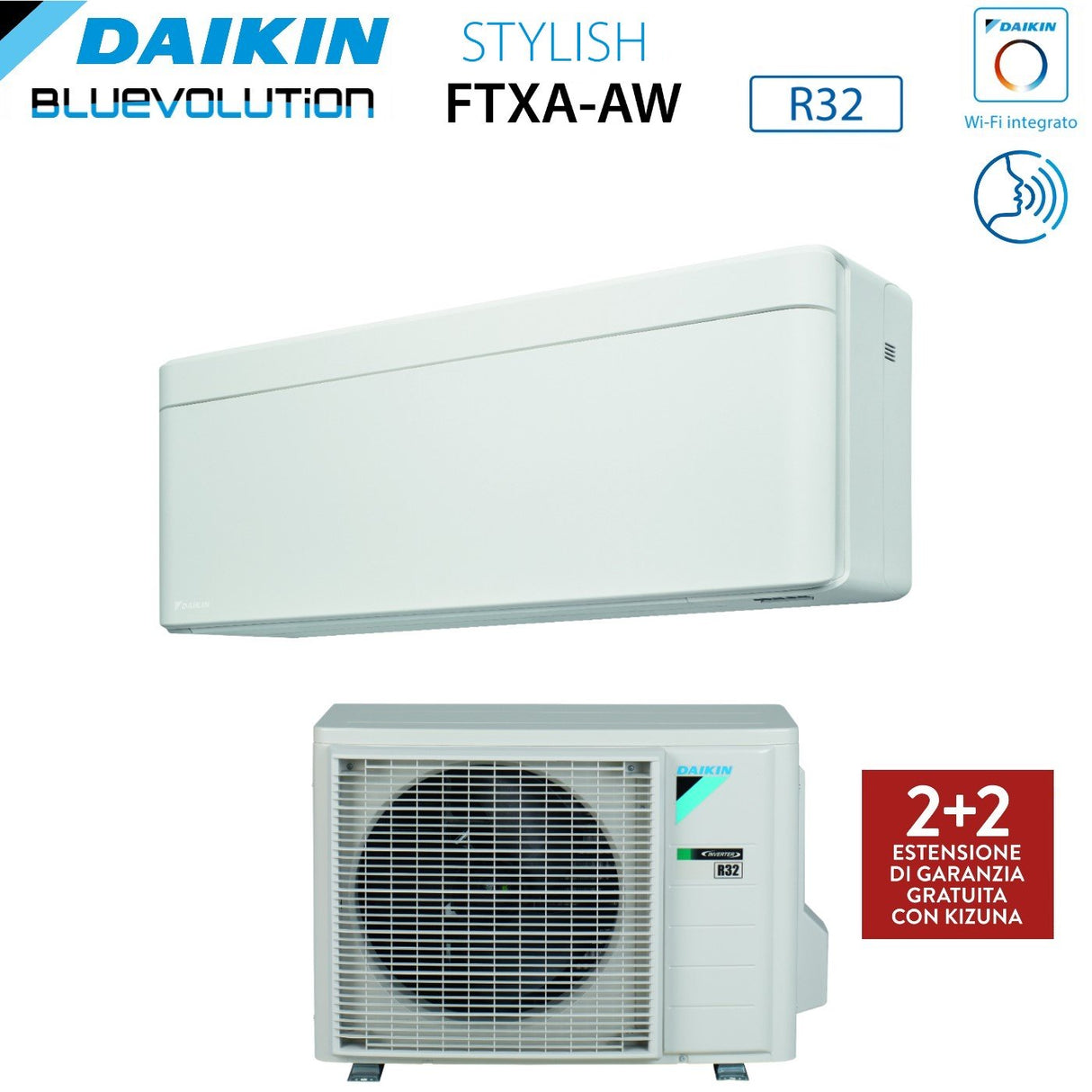 climatizzatore condizionatore daikin bluevolution inverter serie stylish white 15000 btu ftxa42aw r 32 wi fi classe a__ bianco new 2018
