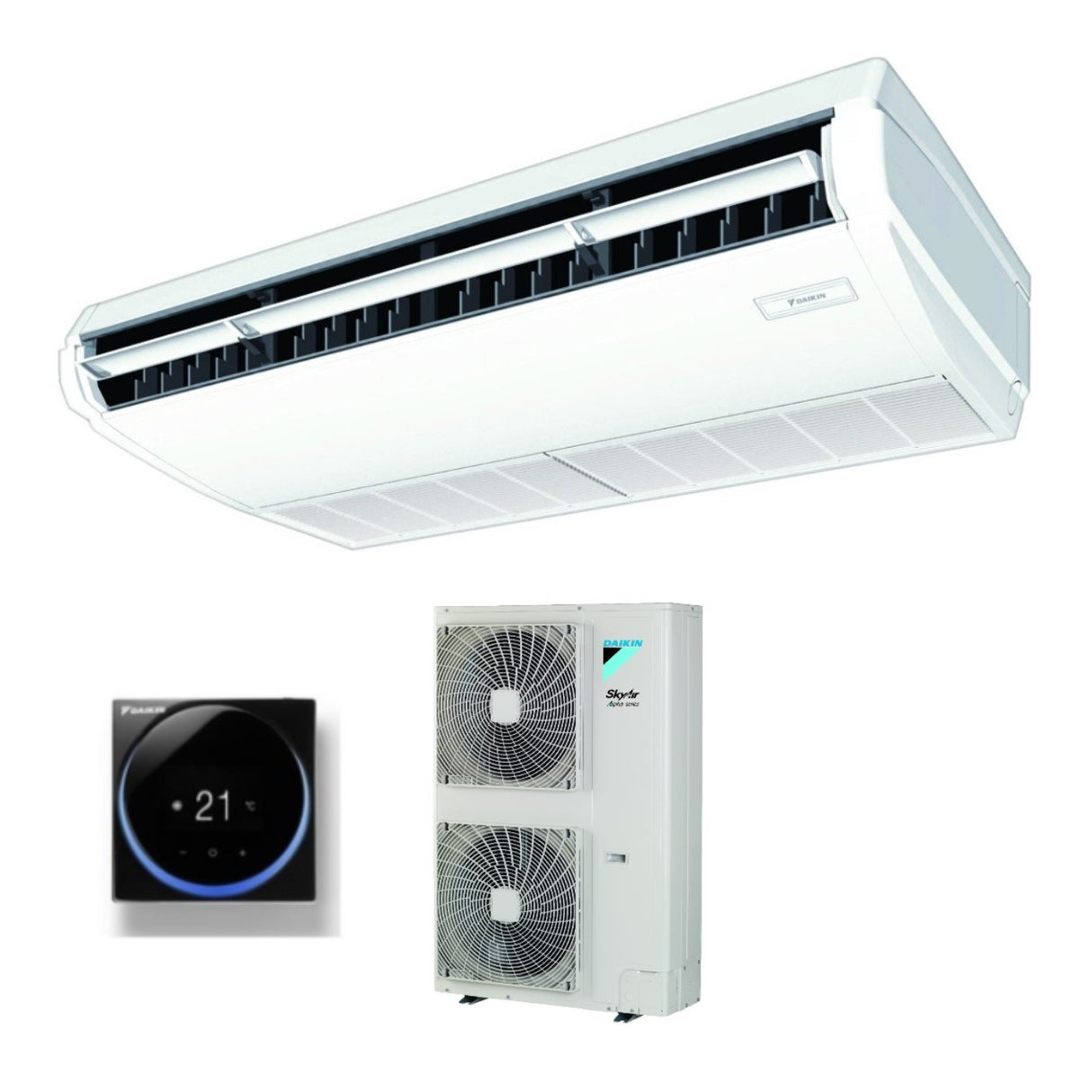 climatizzatore condizionatore daikin pensile a soffitto dc inverter 36000 btu fha100a monofase r 32 wi fi optional con comando a filo