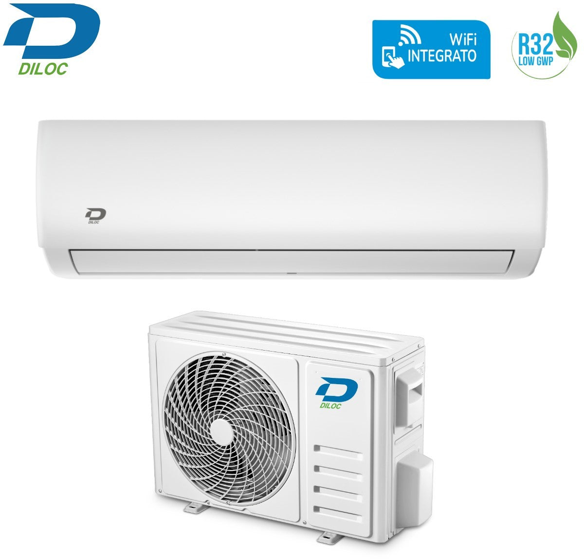 climatizzatore condizionatore diloc inverter serie jessica 9000 btu d.jessica 9000 r 32 wi fi integrato classe a__ a___ 34334