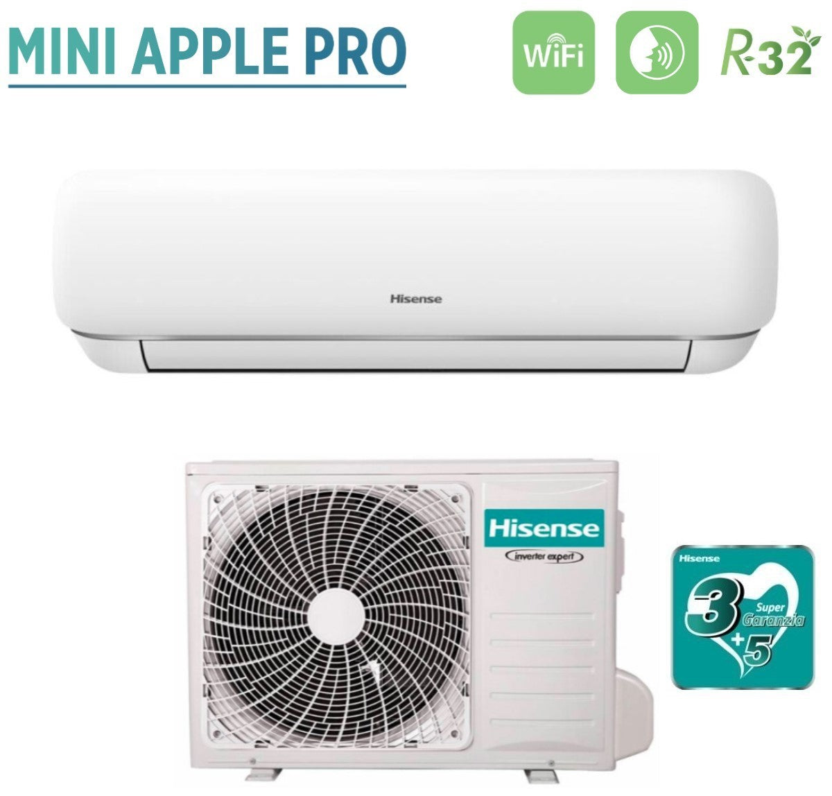 climatizzatore condizionatore hisense inverter serie mini apple pro 18000 btu kg50bs01g r 32 wi fi integrato classe a__ a__