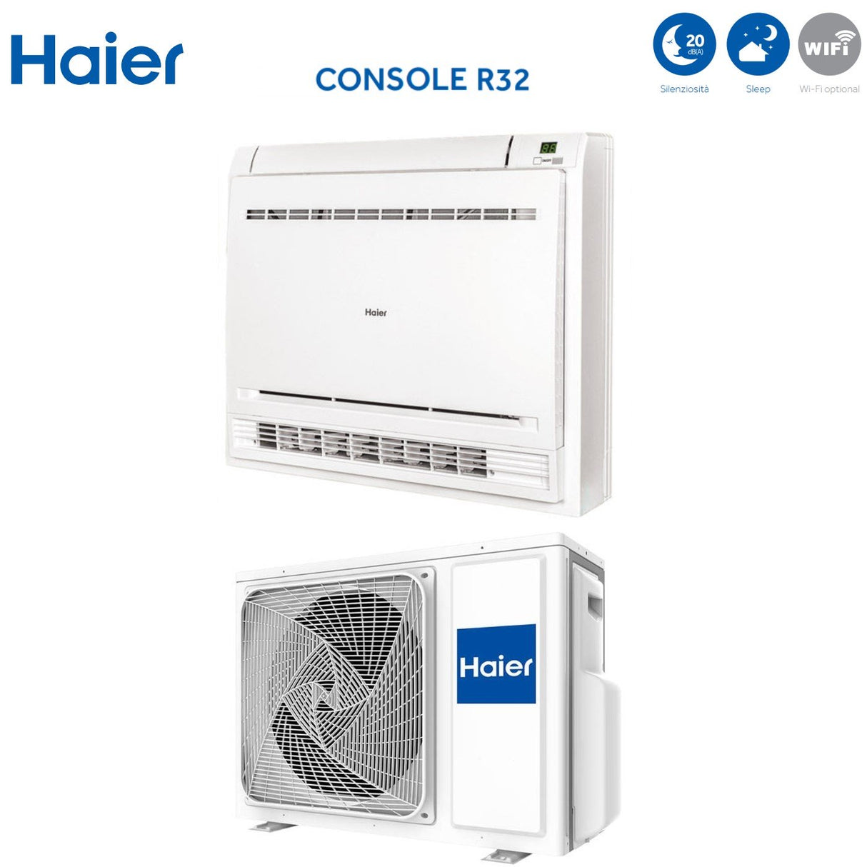 climatizzatore condizionatore inverter haier console pavimento 9000 btu r 32 a__ af25s2sd1fa wi fi optional novita