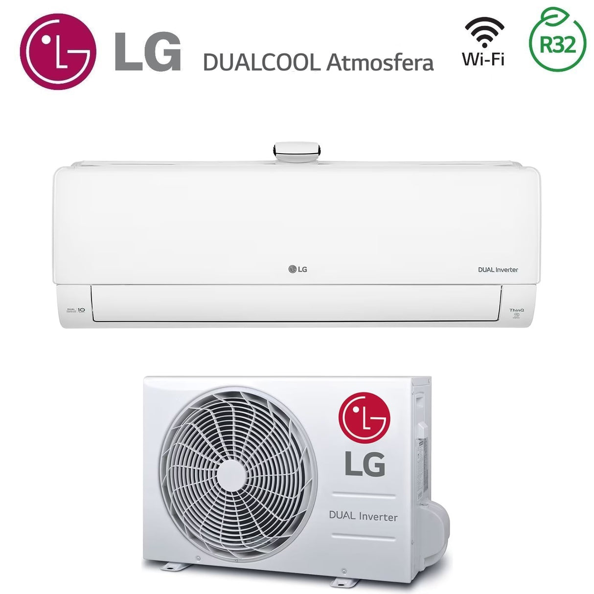 climatizzatore condizionatore lg inverter dualcool atmosfera 12000 btu ap12rk.nsj r 32 wi fi integrato a++ a+