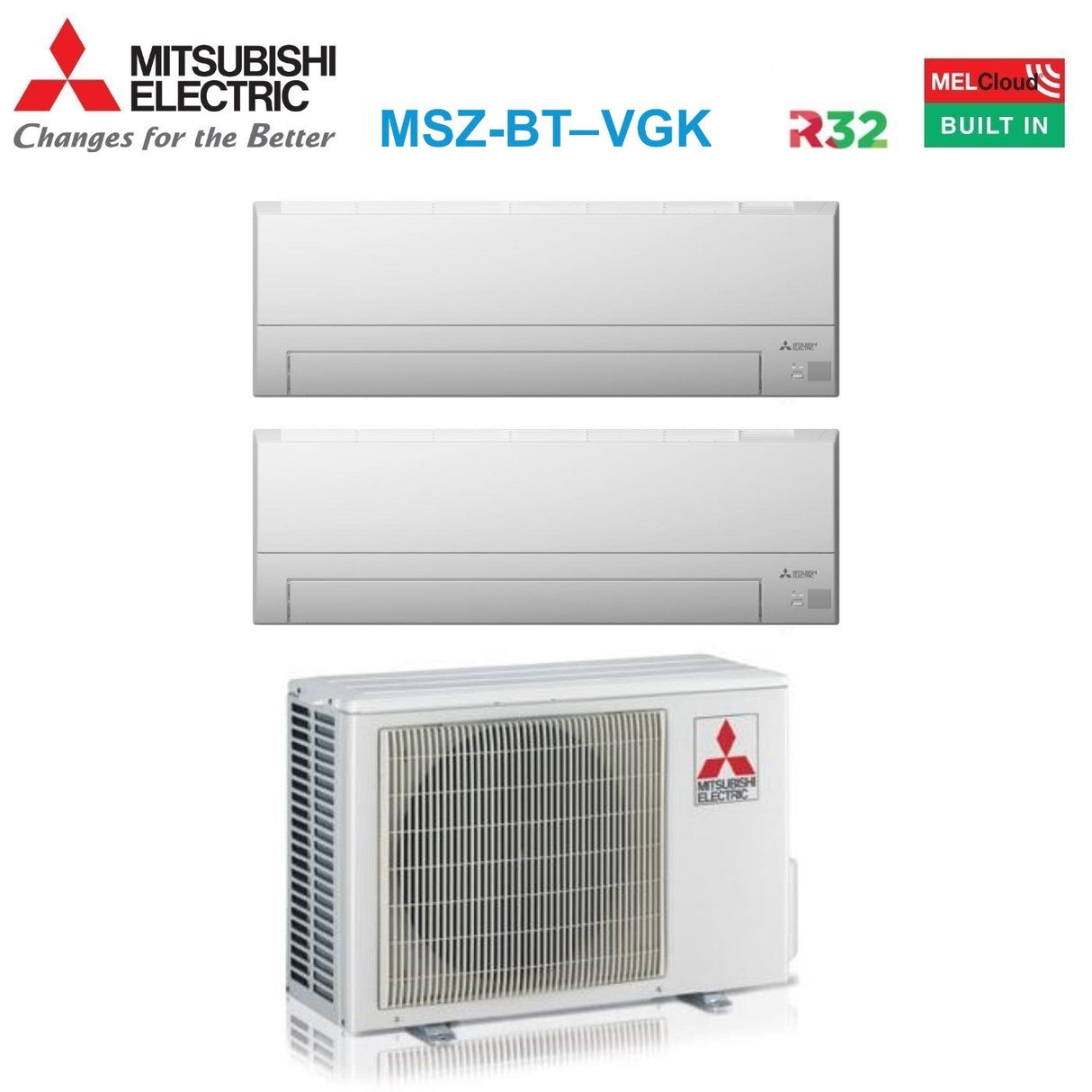 climatizzatore condizionatore mitsubishi electric dual split serie bt 9_12 con 2f42vf2 3 gas r 32 wi fi optional 9000_12000 novita 9043