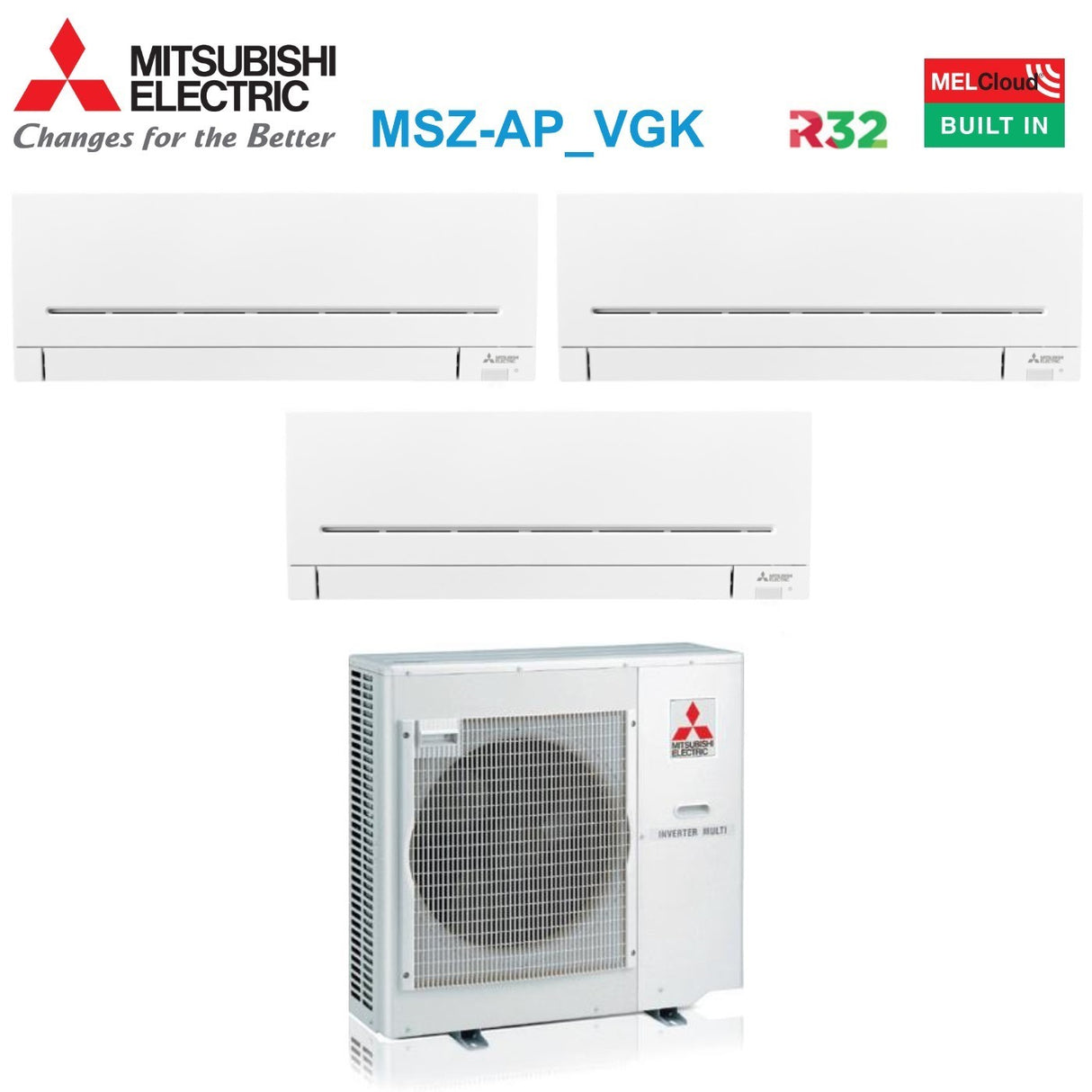 climatizzatore condizionatore mitsubishi electric trial split inverter serie ap vgk 9_9_15 con mxz 4f80vf r 32 wi fi integrato 9000_9000_15000