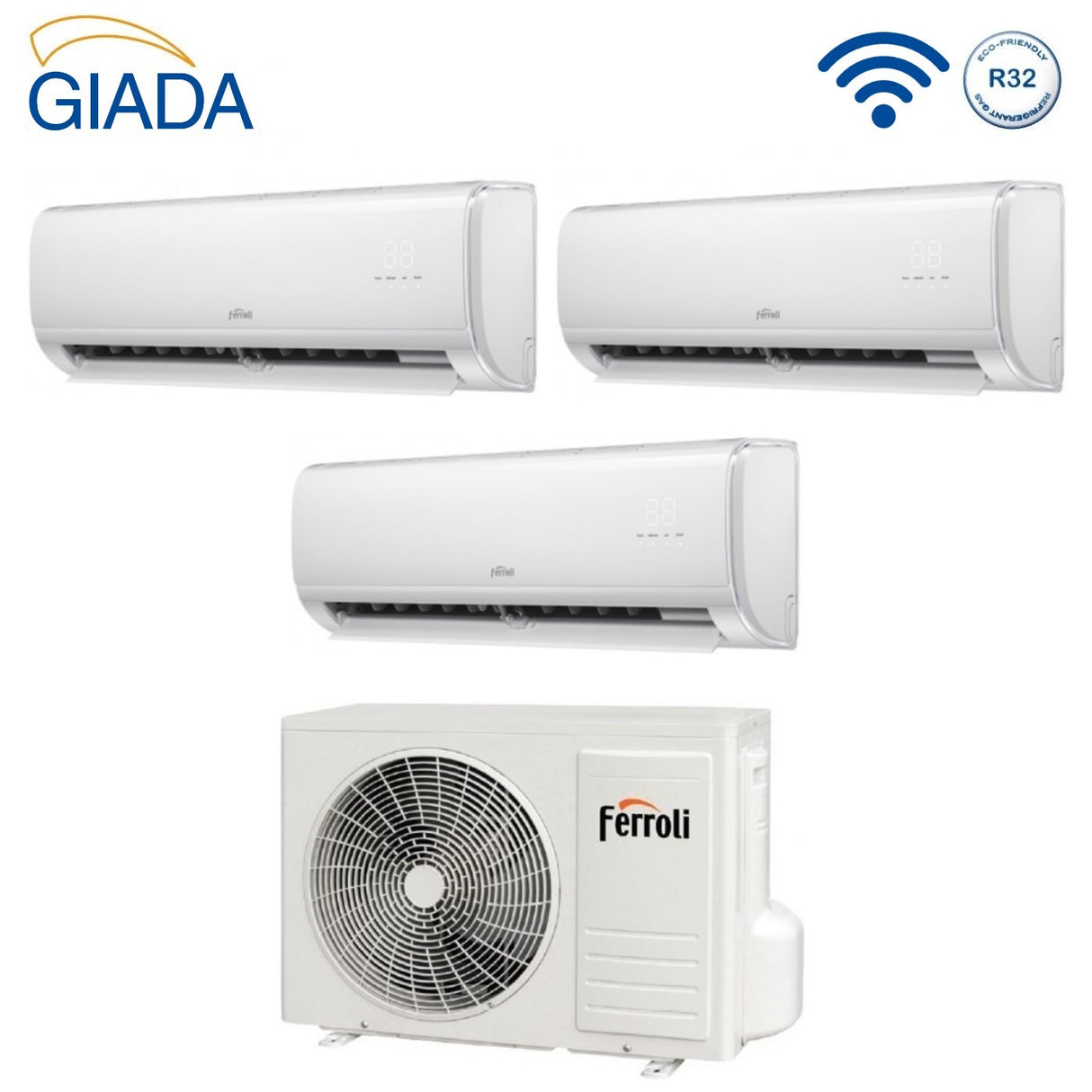 climatizzatore condizionatore trial split inverter ferroli giada m 9000_9000_9000 btu con 21 3 wi fi integrato alexa e google home 9_9_9 novita