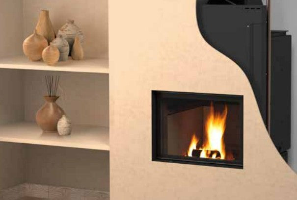 ctm termocamino a legna ctm basic eco s0 30 kw solo riscaldamento con scambiatore full link e chiusura antine