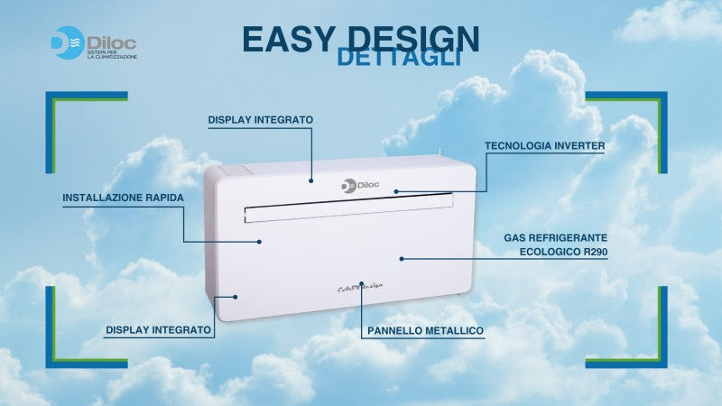 diloc condizionatore diloc easy design 14 hp senza unita esterna r 290 wi fi integrato