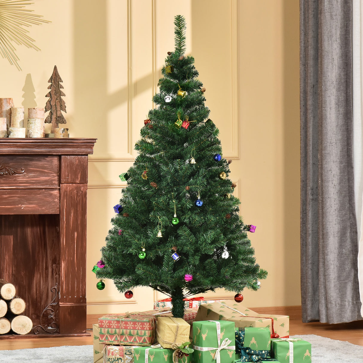easycomfort easycomfort albero di natale 150cm con 420 rami in pvc ignifughi albero di natale con decorazioni e rami folti verde