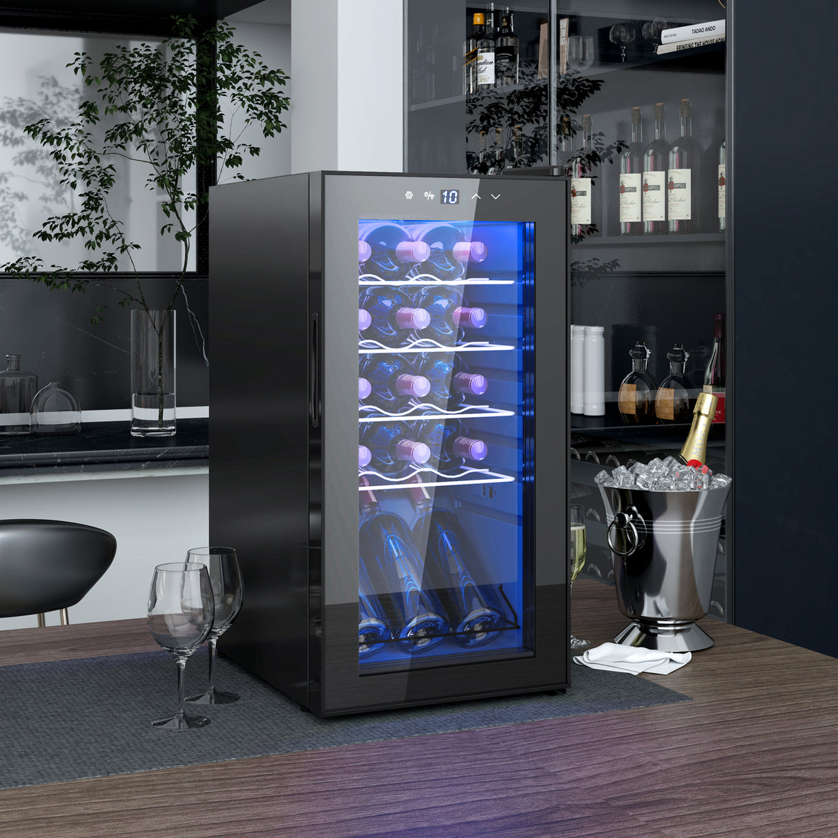easycomfort easycomfort cantinetta vino frigo per 15 bottiglie capacita 44l con controllo temperatura e ripiani regolabili nero
