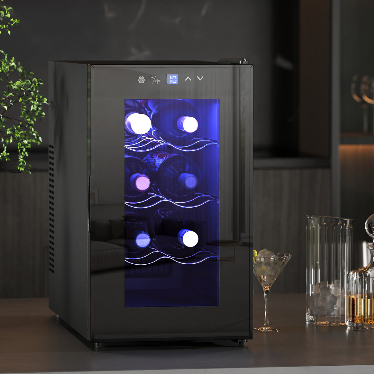 easycomfort easycomfort cantinetta vino refrigerata per 8 bottiglie capacita 21l display touch e ripiani regolabili nero