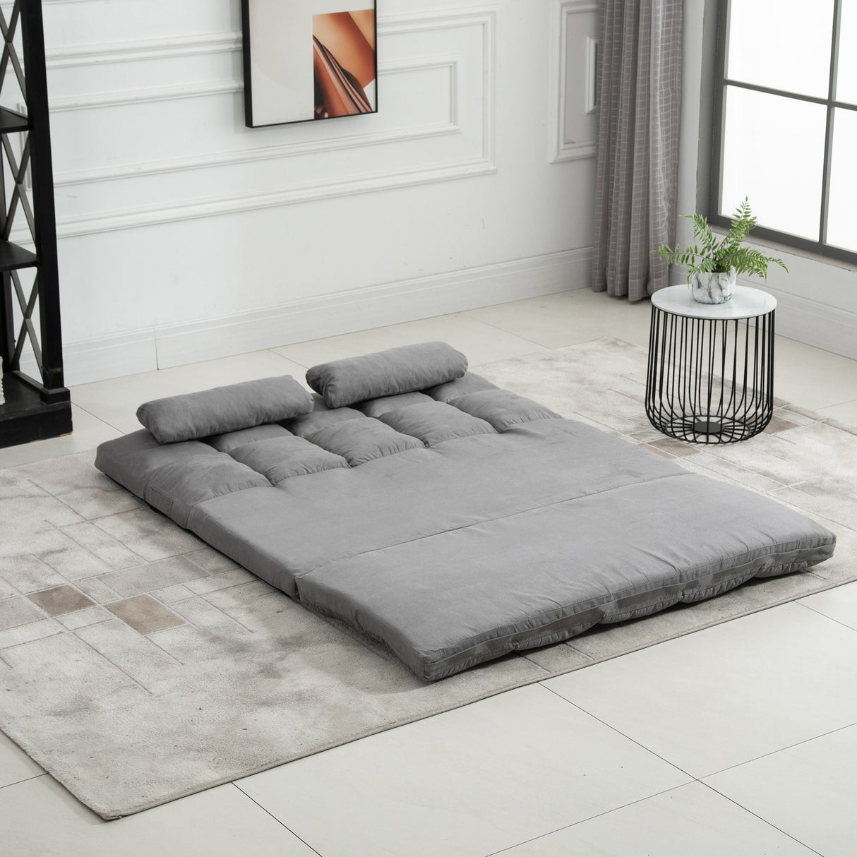 easycomfort easycomfort divano da terra pieghevole a lettino schienale reclinabile su 7 livelli e cuscini divano moderno per tv giochi lettura yoga ufficio 130x73x60 cm grigio chiaro ean 8055776914688