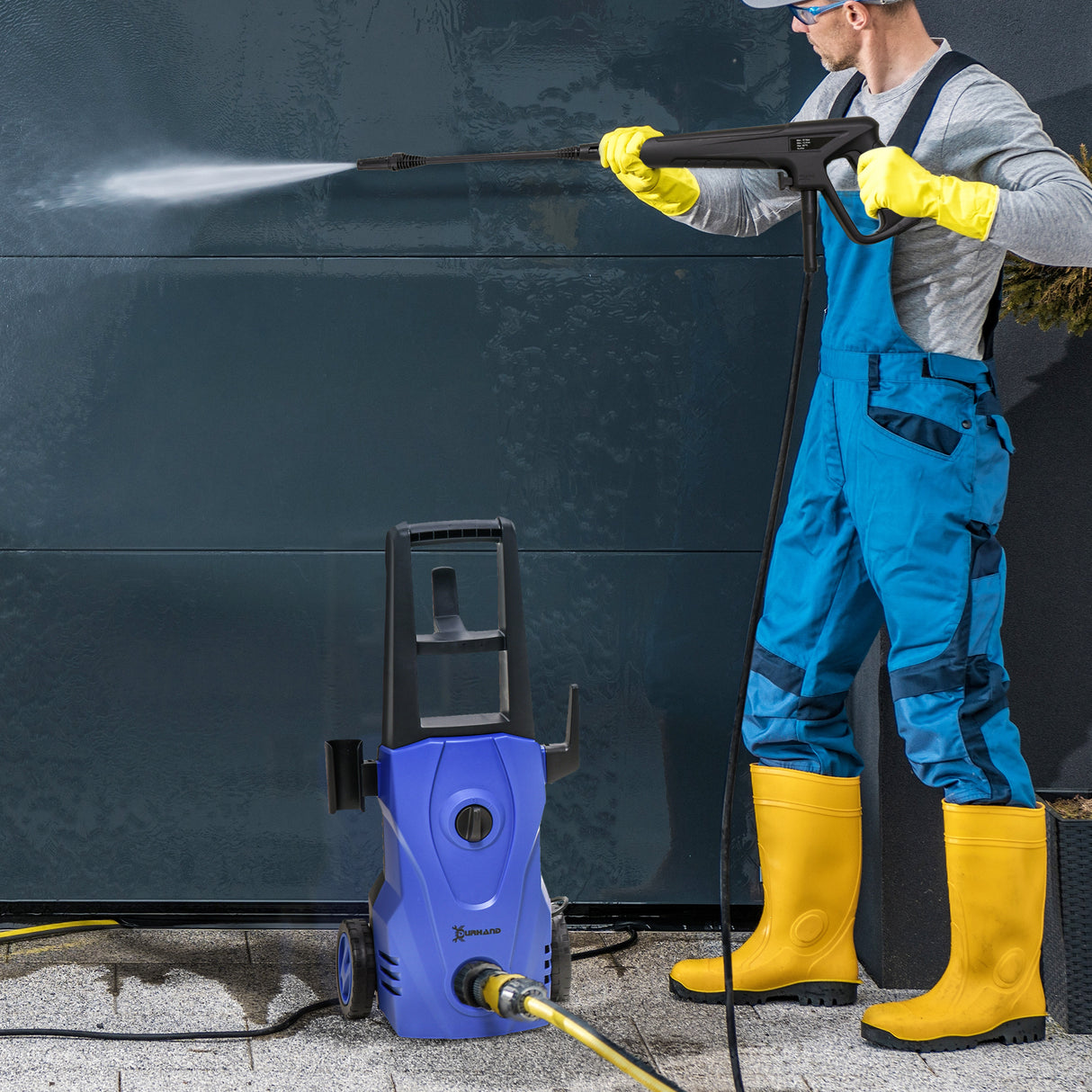 easycomfort easycomfort idropulitrice ad alta pressione 1600w con ugello regolabile e kit pulizia 35x28x65 cm blu e nero
