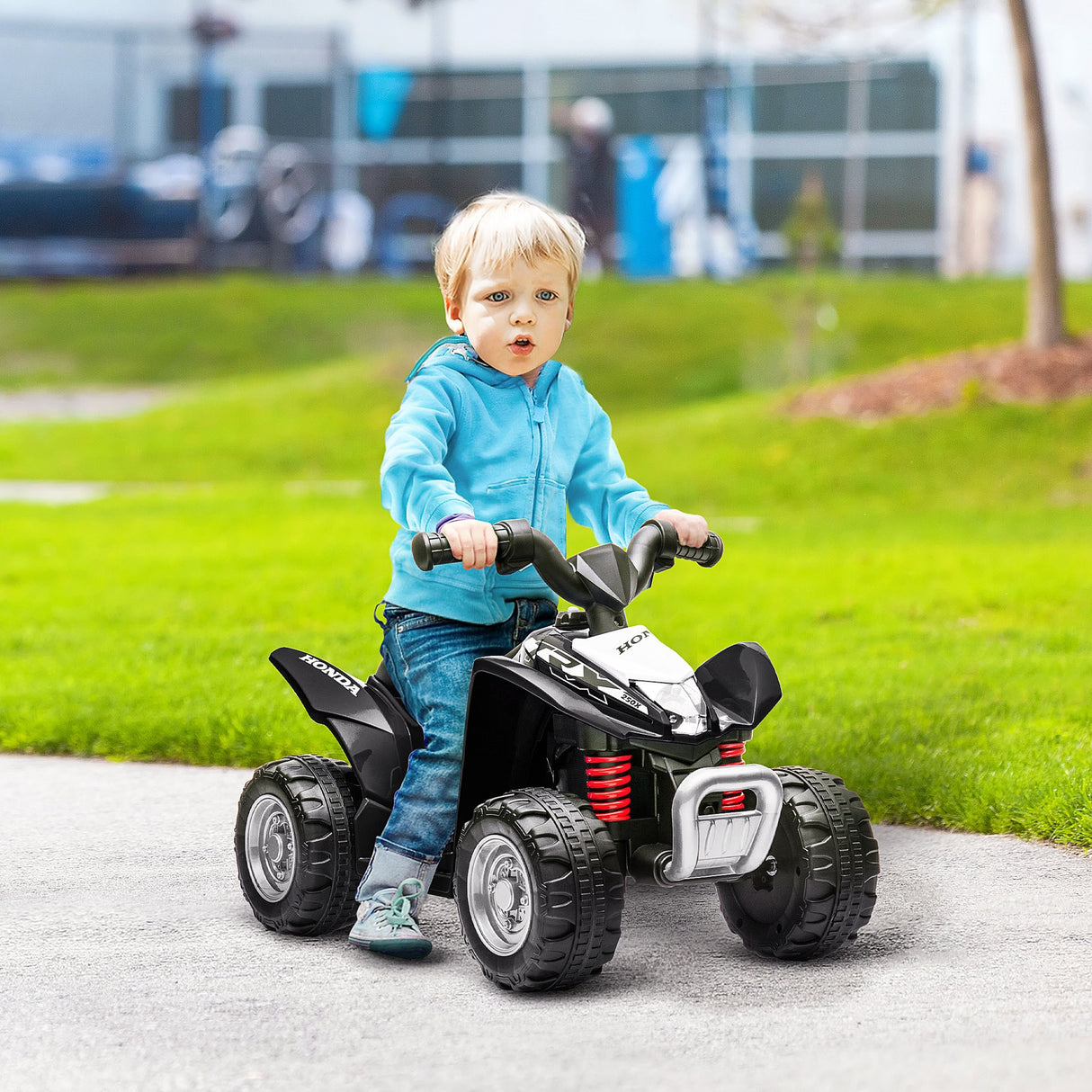 easycomfort easycomfort quad elettrico per bambini 18 36 mesi con luci led clacson e pedali 65 5x38 5x43 5 cm nero