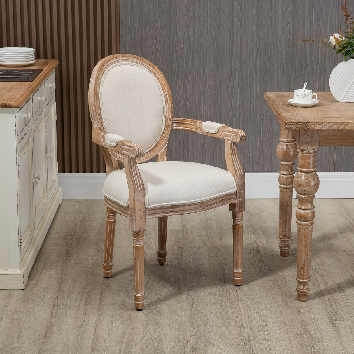easycomfort easycomfort sedia da salotto stile classico imbottita con rivestimento in tessuto 56x56x96cm bianco crema