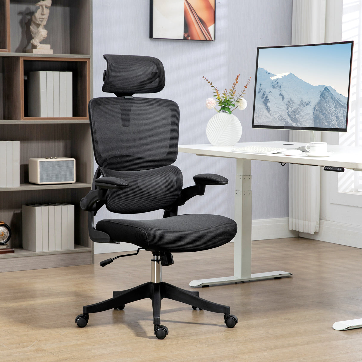 easycomfort easycomfort sedia da ufficio ad altezza regolabile con inclinazione e supporto lombare 62x58x120 133 cm nera