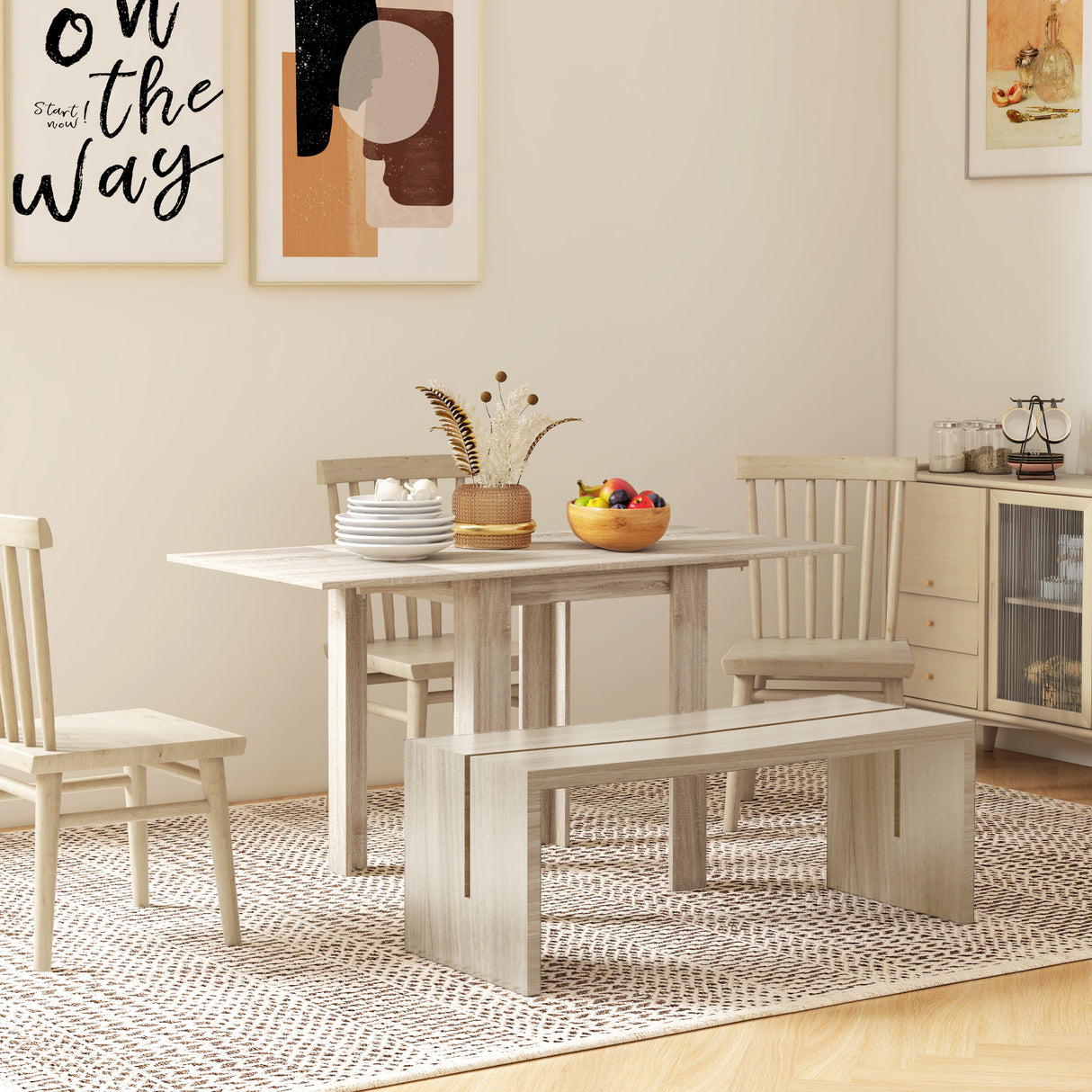 easycomfort easycomfort tavolo a ribalta per 4 persone max impermeabile e antigraffio in truciolato 140x70x75 cm color rovere