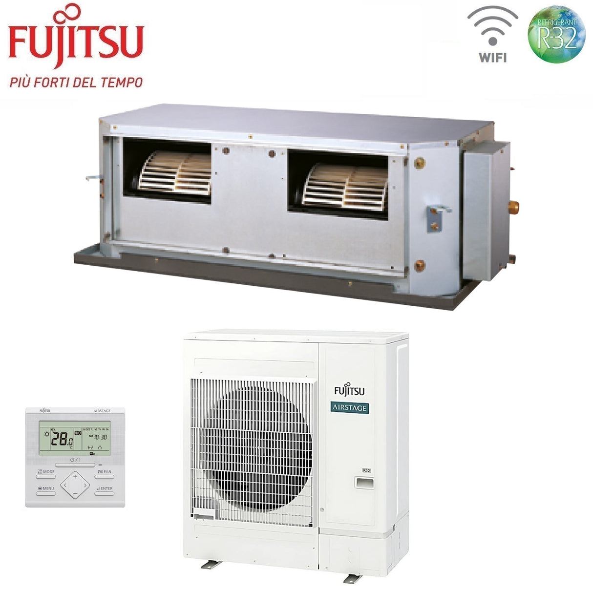 fujitsu condizionatore fujitsu canalizzabile alta prevalenza serie kh 54000 btu arxg54khtb r 32 monofase wi fi optional