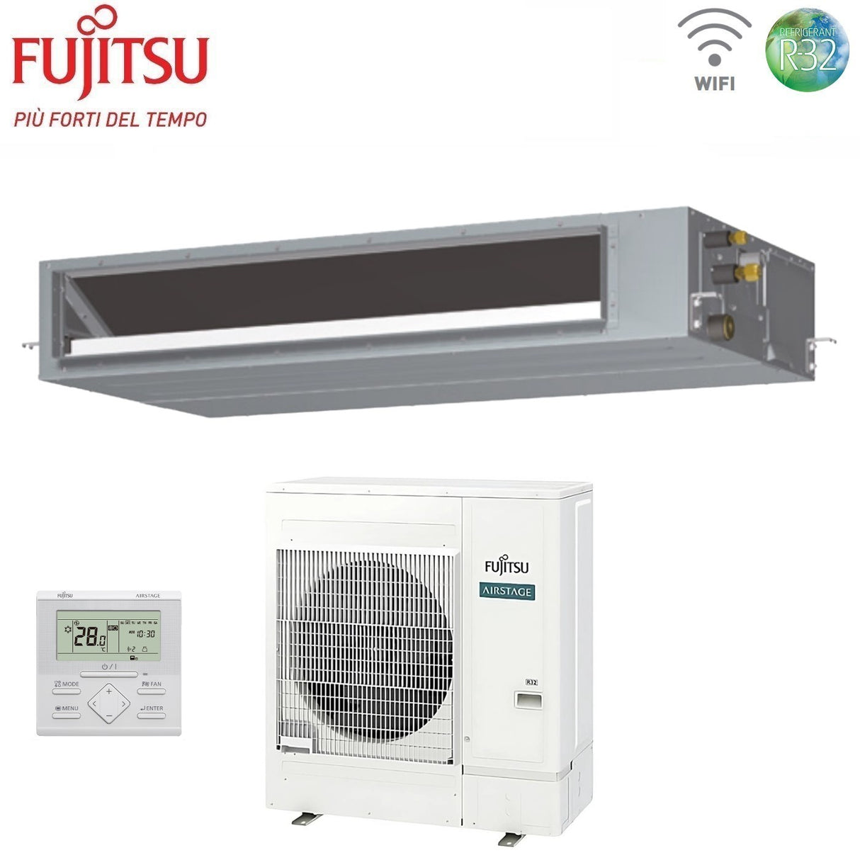 fujitsu condizionatore fujitsu canalizzabile serie kmtap 45000 btu arxh45kmtap r 32 trifase wi fi optional