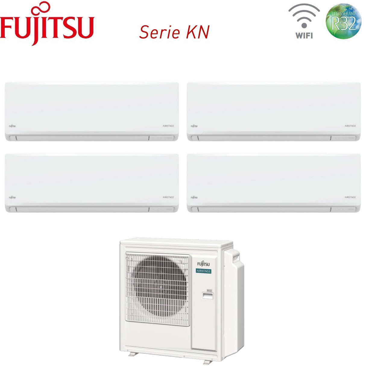 fujitsu condizionatore fujitsu quadri split inverter kn airstage 9121212 con aoeg30kbta4 r 32 wi fi integrato