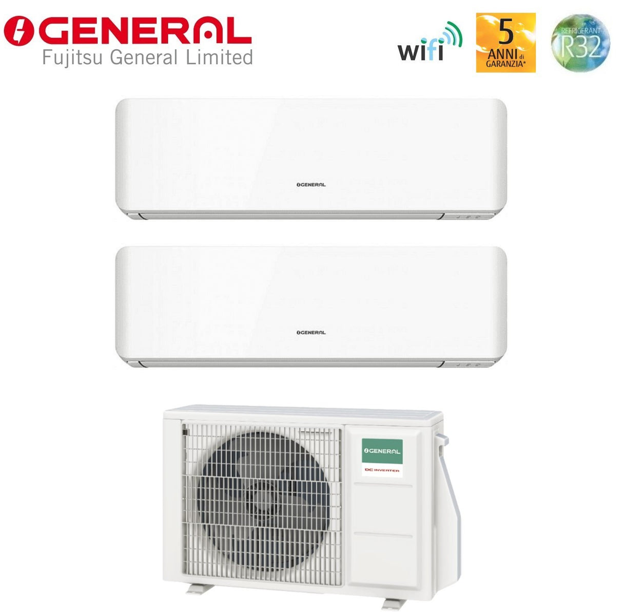 general fujitsu condizionatore dual split general fujitsu standard km 714 con aohg18kbta2 r 32 wi fi integrato