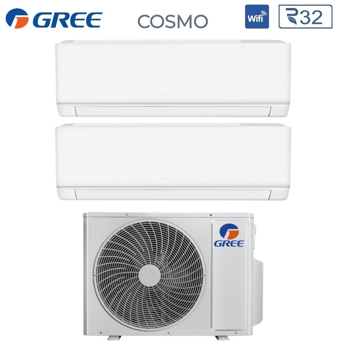 gree condizionatore dual split gree cosmo 1212 con gwhd18nk6oo r 32 wi fi integrato