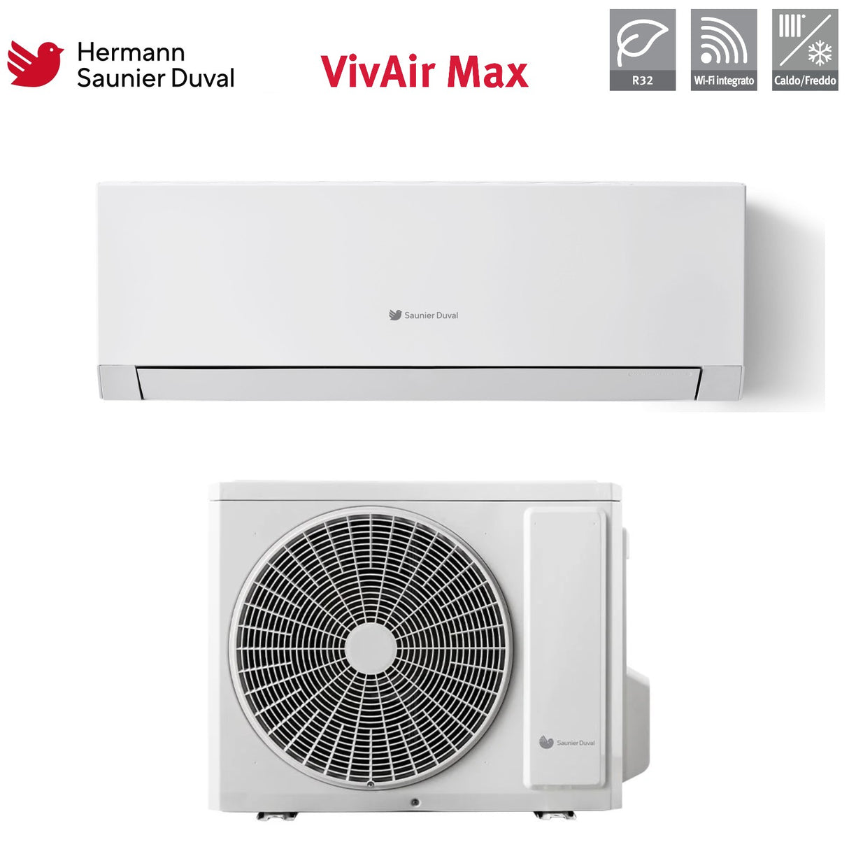 hermann saunier duval condizionatore hermann saunier duval vivair max 12000 btu sdhp 1 035 wn r 32 wi fi integrato