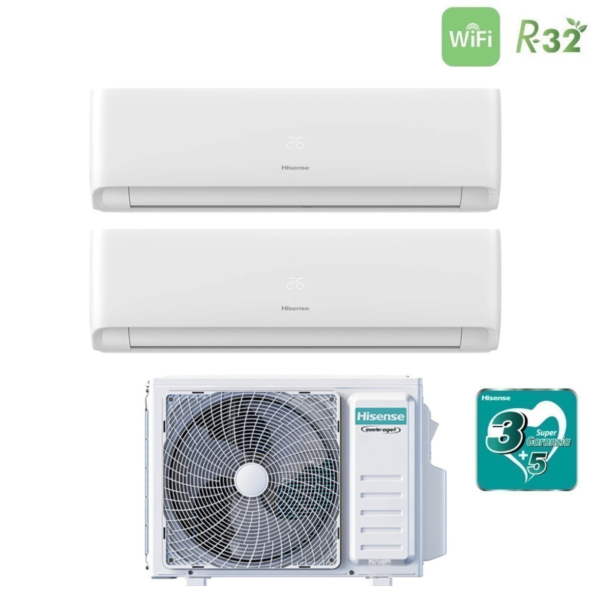 hisense climatizzatore condizionatore hisense dual split inverter serie ecosense 99 con 2amw35u4rgc r 32 wi fi integrato 90009000