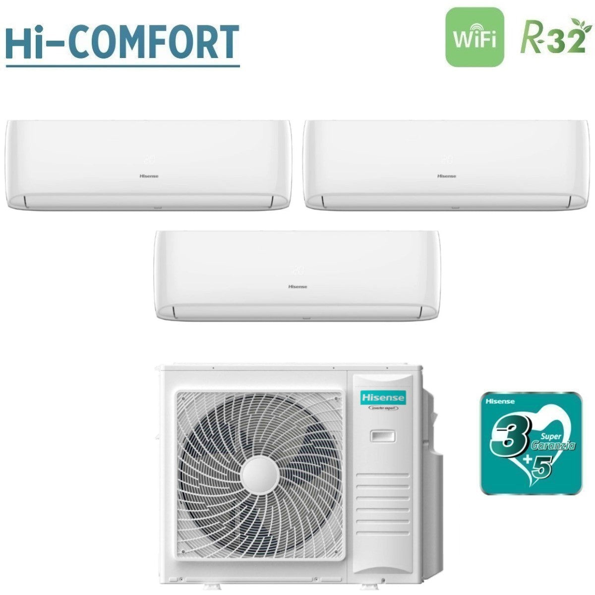 hisense condizionatore hisense trial split inverter serie hi comfort 91212 con 5amw105u4rqc r 32 wi fi integrato