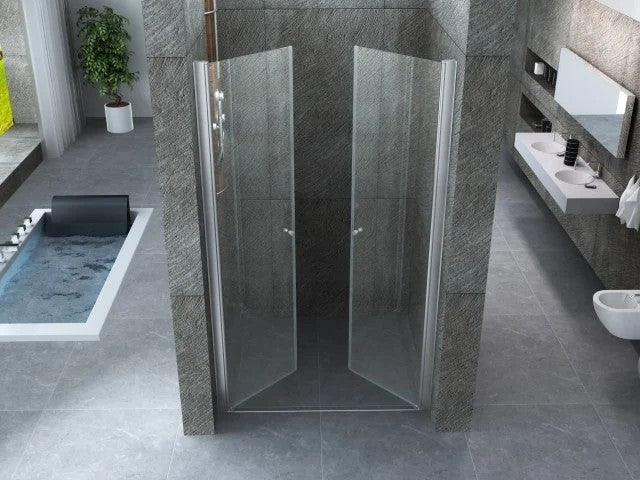 idrom porta saloon per doccia a nicchia 017 vetro temperato da 8 mm