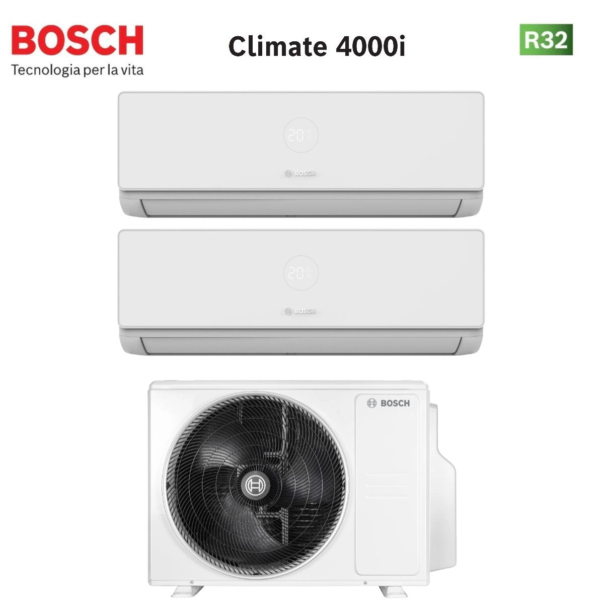 junkers bosch condizionatore dual split bosch climate 4000i 912 con 5000m 532 e r 32 wi fi optional