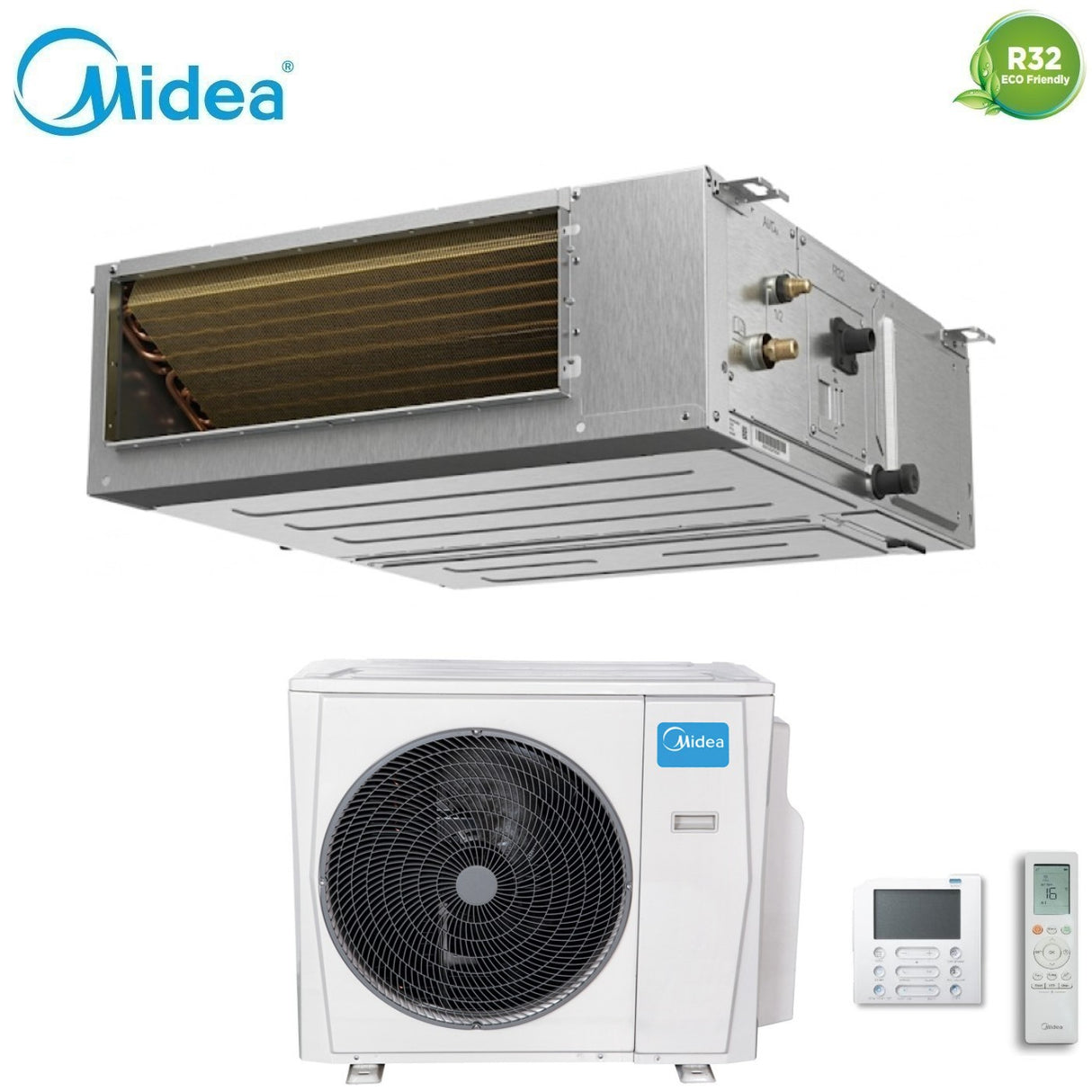midea condizionatore canalizzabile midea inverter 12000 btu serie a7 r 32 con comandi inclusi