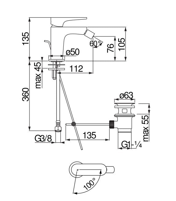 nobili miscelatore bidet monocomando nobili yoyo