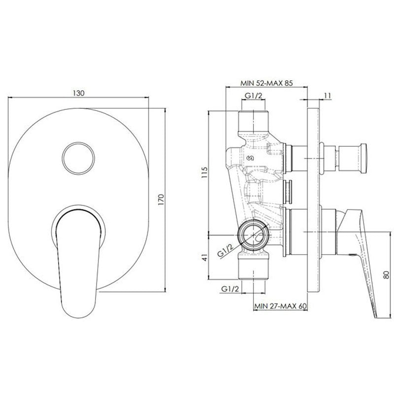 nobili miscelatore da incasso per doccia nobili hof cromato