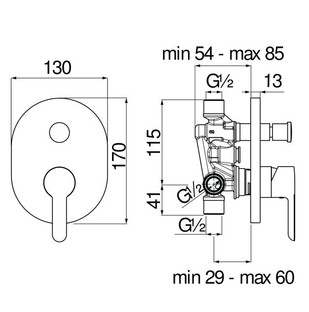nobili miscelatore doccia ad incasso nobili abc cromato