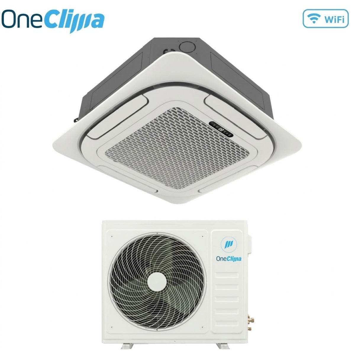 oneclima condizionatore a cassetta 4 vie 36000 btu air 36 cst t trifase r 32 wi fi optional con griglia e telecomando